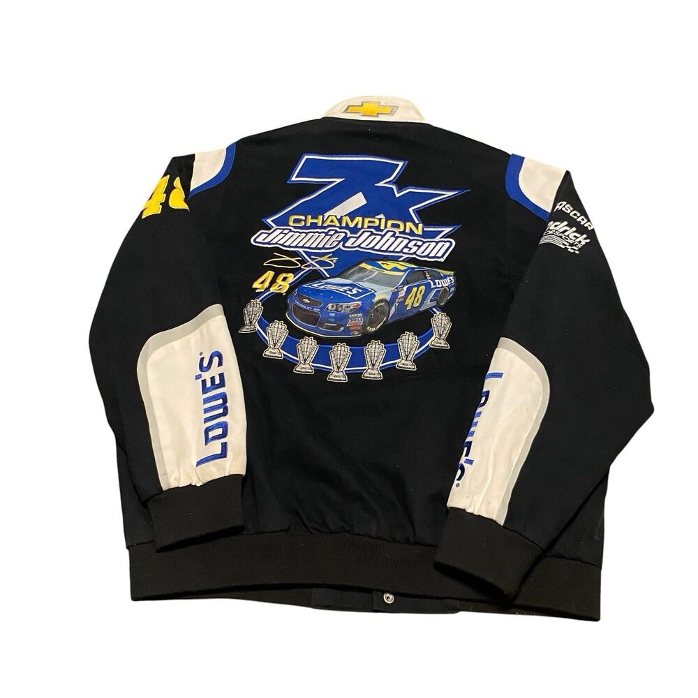 Jimmie Johnson NASCAR Racing 7X Champion 2016 Jacket Mens XL Black JH Design